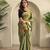 Olive Green Shining Tissue silk blend Saree