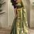 Olive Green Shining Tissue silk blend Saree