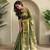 Olive Green Shining Tissue silk blend Saree
