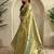 Olive Green Shining Tissue silk blend Saree