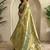 Olive Green Shining Tissue silk blend Saree