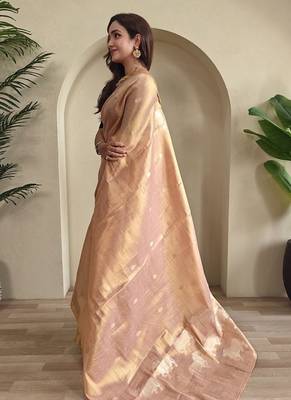 Pink Shining Tissue silk blend Saree 3