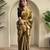Copper Green Shining Tissue silk blend Saree
