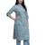 Women's pure cotton straight turq/pink with multi color embellished kurta