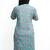 Women's pure cotton straight turq/pink with multi color embellished kurta