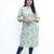 Women's pure cotton straight olive green embellished kurta