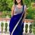 blue georgette sequin saree with blouse