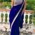 blue georgette sequin saree with blouse