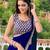 blue georgette sequin saree with blouse