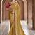 yellow embroidered georgette saree with blouse