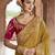 yellow embroidered georgette saree with blouse