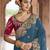 dark greyish blue embroidered georgette saree with blouse