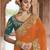 orange embroidered georgette saree with blouse