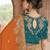 orange embroidered georgette saree with blouse