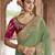 green embroidered georgette saree with blouse