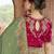 green embroidered georgette saree with blouse
