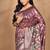 wine linen silk saree with blouse piece