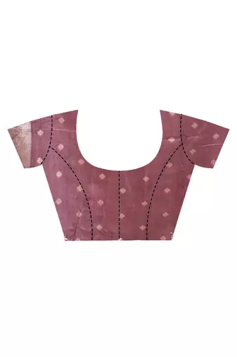 wine linen silk saree with blouse piece