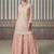 Rose pink sequins embroidery chinnon silk palazo with dupatta free size stitch
