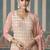 Rose pink sequins embroidery chinnon silk palazo with dupatta free size stitch