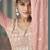 Rose pink sequins embroidery chinnon silk palazo with dupatta free size stitch