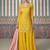 Yellow sequins embroidery chinnon silk palazo with dupatta free size stitch