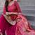 Magenta pink embroidered chinnon silk palazzo suit with dupatta
