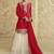 Red sequins embroidered chinnon silk free size stitch suit with dupatta