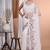 off white Pure Organza Tread Work Saree With Blouse Piece