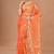 orange Jamdani silk blend Organza Saree With Blouse Piece