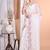 off white Pure Organza Tread Work Saree With Blouse Piece