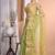 green Jamdani silk blend Organza Saree With Blouse Piece