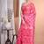 rani pink Jamdani silk blend Organza Saree With Blouse Piece