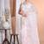 off white Pure Organza Tread Work Saree With Blouse Piece