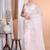 off white Pure Organza Tread Work Saree With Blouse Piece