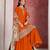 Orange embroidered chinon silk free size stitched sharara suit