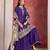 Purple embroidered chinon silk free size stitched sharara suit