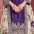 Purple embroidered chinon silk free size stitched sharara suit