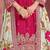 Dark magenta embroidered chinon silk free size stitched sharara suit