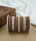 Pearl & diamond bangle set