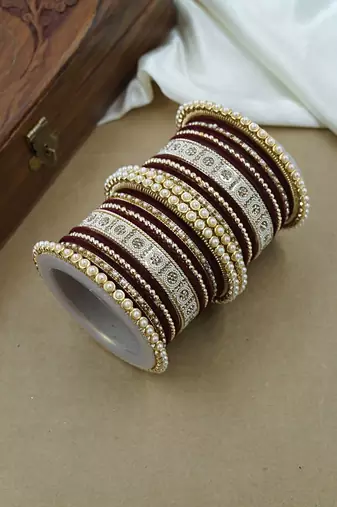 Pearl & diamond bangle set
