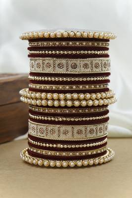 Pearl & diamond bangle set 3