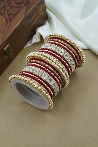 Pearl & diamond bangle set