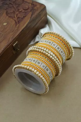 Pearl & diamond bangle set
