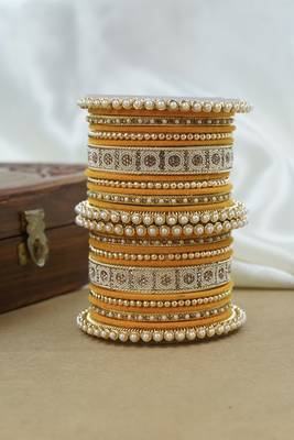 Pearl & diamond bangle set 3