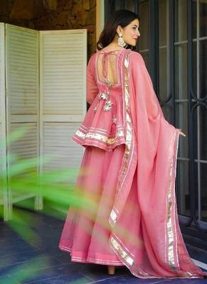 Floral Pink Sharara Suit Set With Dupatta Ethnic Wear Suit Set Festival Wear Dress 3