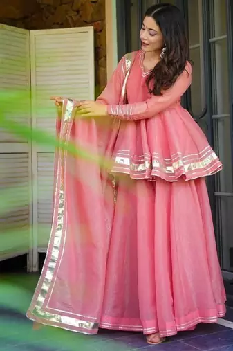 Floral Pink Sharara Suit Set With Dupatta Ethnic Wear Suit Set Festival Wear Dress