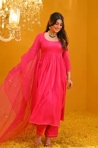 New Designer Stylish Cotton Suit Set With Dupatta Ethnic Wear Festival Wear Dress