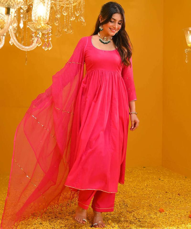 New Designer Stylish Cotton Suit Set With Dupatta Ethnic Wear Festival Wear Dress