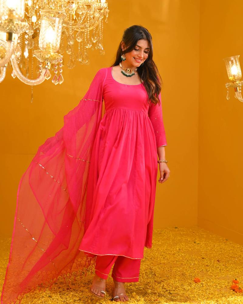 New Designer Stylish Cotton Suit Set With Dupatta Ethnic Wear Festival Wear Dress